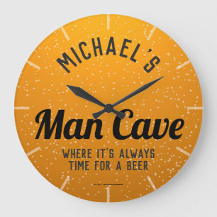 Personlig Mörk Beer Man Cave Stor Klocka