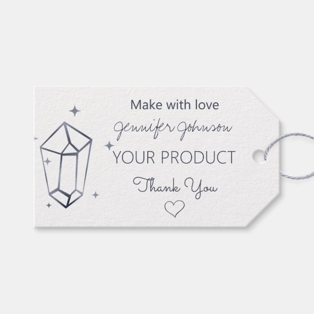 Personlig Mörk Grått Foil White Black Märkres Presentetikett (Framsidan (Horisontell))