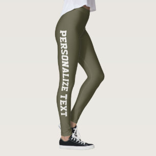 Personlig mörk oliv neutral athleisure för kvinnor leggings