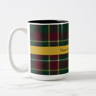 Personlig mörk tartan rutmönster anpassad offert | Två-Tonad mugg
