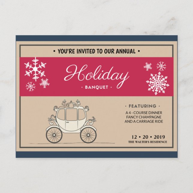 Personlig - Mörkblå, Beige & Röd Vintage Vykort (Framsida)