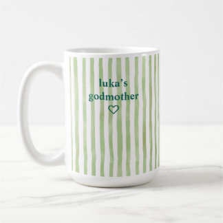 Personlig mörkgrön randig gudmor kaffemugg