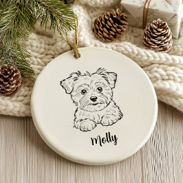 Personlig Morkie Hund Jul Julgransprydnad Keramik