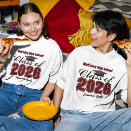 Personlig mörkröd examen för klassen 2026 t shirt