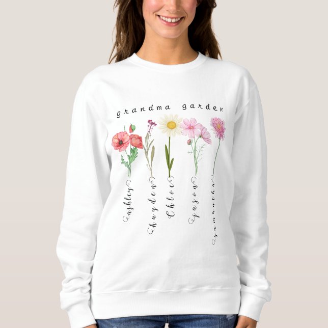Personlig mormapblommor T-Shirt (Framsida)