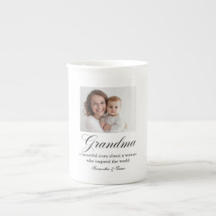 Personlig Mormor Anpassad Foto Present Benporslin Mugg