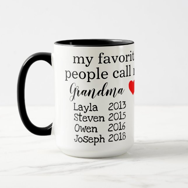 personlig mormor farmor/nana mugg med namn (Vänster)