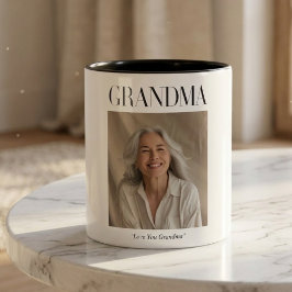 Personlig mormor-fotomugg | Kärlek till mormor Två-Tonad Mugg