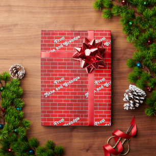 Personlig Mormor och Morfar Tegel Jul Presentpapper