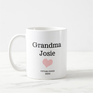 Personlig Mormor, Rosa Hjärtan Ny Bebis Foto Kaffemugg