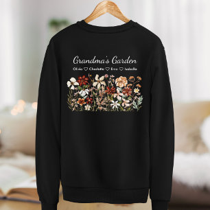Personlig Mormor Vintage Vildblomsterträdgård T Shirt