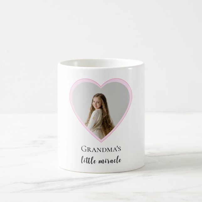 Personlig mormors lilla Miracle Heart Photo Kaffemugg (Center)