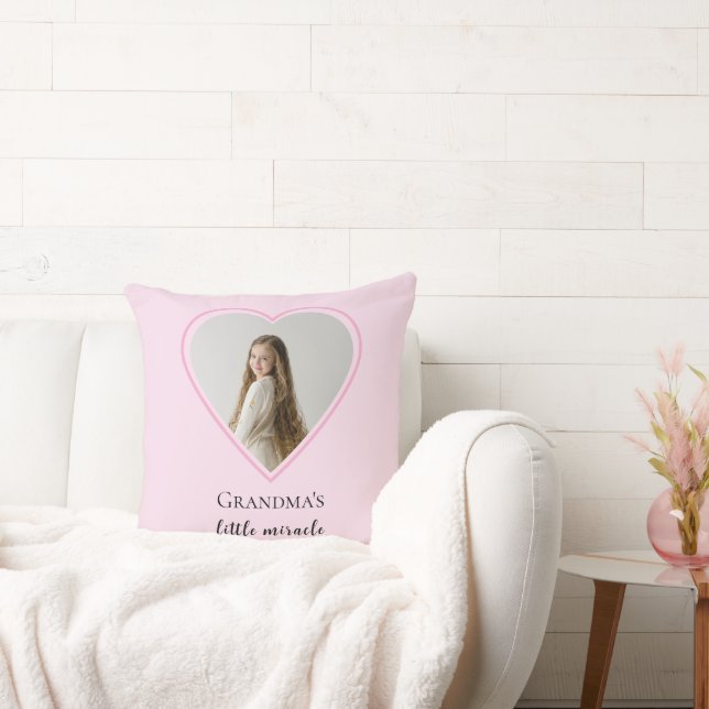 Personlig mormors lilla Miracle Heart Photo Kudde (Soffa)