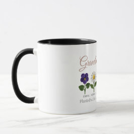 Personlig Mormors Virkade Stil Födelsedagsblomma Kaffemugg