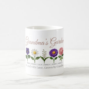 Personlig Mormors Virkade Stil Födelsedagsblomma Kaffemugg