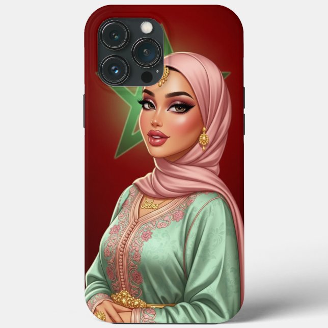 Personlig Moroccan Hijabi Woman Phone Case (Baksida)