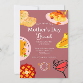 Personlig Mors dag Brunch | Matematiskt tema Inbjudningar