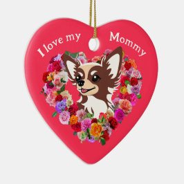 Personlig Mors dag Chihuahua Ro Heart Julgransprydnad Keramik