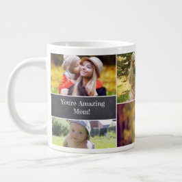 Personlig Mors dag Fotokollage Jumbo Mugg