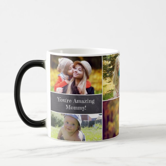 Personlig Mors dag Fotokollage Magisk Mugg (Vänster)