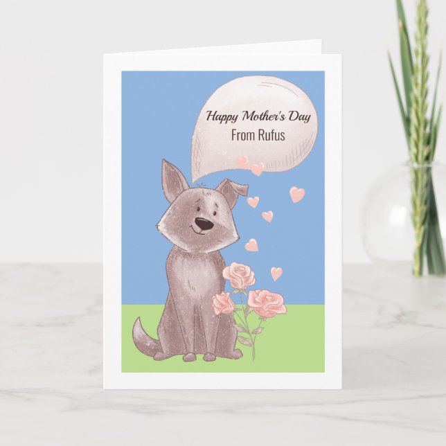 Personlig Mors dag från Hund Kort (Framsida)