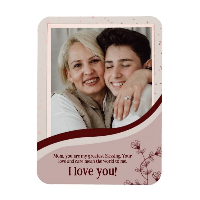 Personlig Mors dag Gift Anpassningsbar Photo & Nam Magnet (Vertikal)