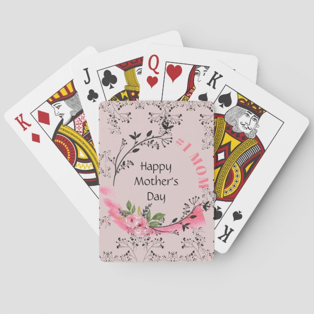 Personlig Mors dag Gift #No1MAMMA Modern Chic Casinokort (Baksidan)
