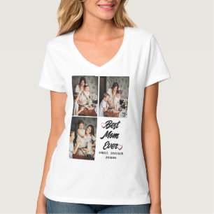 Personlig mors dag, tre fotokollage-presenter t shirt