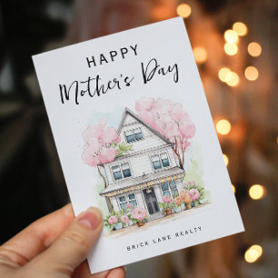 Personlig Mors dag Watercolor House Realty Helg Vykort