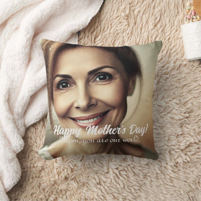 Personlig Mor's Day Gift med Photo Kudde (Filt)