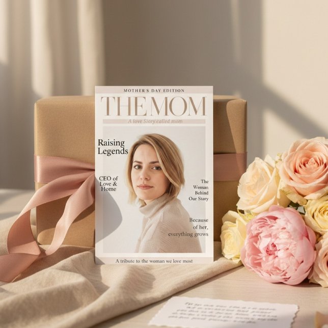 Personlig Morsdag Tidningsformat MAMMA Foto Julkort (Skapare uppladdad)