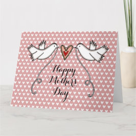 Personlig Morsdagskort med vita duvor Kort
