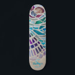 Personlig Mosaic Mini Skateboard Bräda 18,5 Cm<br><div class="desc">Den här skateskorten är dekorerad med en snäcka mosaik mönster. Anpassa den med ditt namn och monogram. Eftersom vi skapar vår egen teckning kommer du inte att hitta just den här bilden från andra designers. Original Mosaic © Michele Davies.</div>