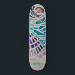 Personlig Mosaic Mini Skateboard Bräda 18,5 Cm<br><div class="desc">Den här skateskorten är dekorerad med en snäcka mosaik mönster. Anpassa den med ditt namn och monogram. Eftersom vi skapar vår egen teckning kommer du inte att hitta just den här bilden från andra designers. Original Mosaic © Michele Davies.</div>