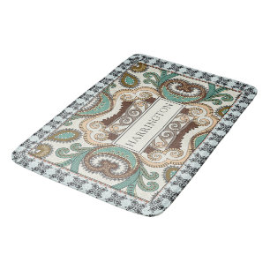 Personlig Mosaic Tile Mönster Bath Mat Badrumsmatta