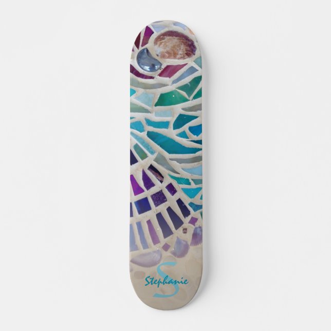 Personlig mosaik  mini skateboard bräda 18,5 cm (Framsida)