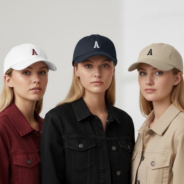 Personlig mössa med initialer - perfekt present ti broderad keps (Personalized Unisex Cap Gift for Mom or Friends, Custom Initial Cap Everyday Gift for Her or kids)