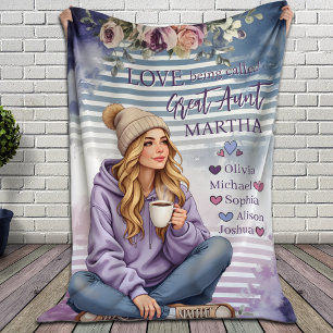 Personlig Moster Blanket, Auntie julgåva Fleecefilt