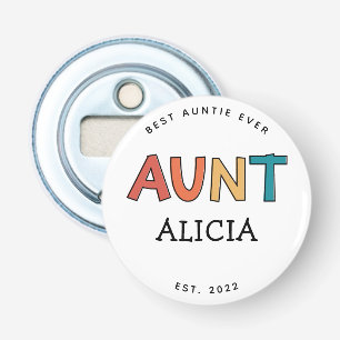 Personlig Moster Retro Gift Best Auntie Alltid Cut Flasköppnare