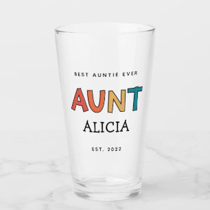 Personlig Moster Retro Gift Best Auntie Alltid Cut Glaskopp