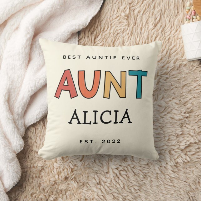 Personlig Moster Retro Gift Best Auntie Alltid Cut Kudde (Filt)