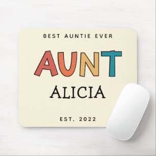 Personlig Moster Retro Gift Best Auntie Alltid Cut Musmatta