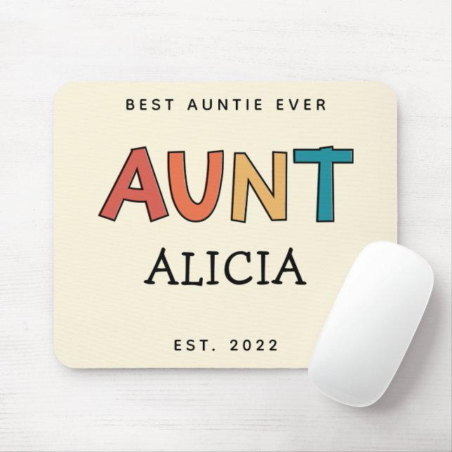 Personlig Moster Retro Gift Best Auntie Alltid Cut Musmatta (Med mus)