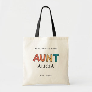 Personlig Moster Retro Gift Best Auntie Alltid Cut Tygkasse
