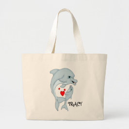 Personlig Motherly Dolphin Kärlek Jumbo Tote Jumbo Tygkasse
