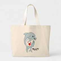Personlig Motherly Dolphin Kärlek Jumbo Tote