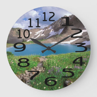 Personlig Motivational Mountain Wall Clock Stor Klocka