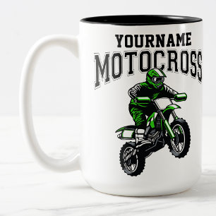 Personlig Motocross Dirt Bike Rider Racing Två-Tonad Mugg