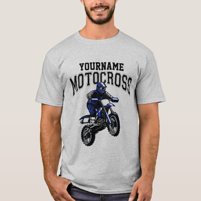 Personlig Motocross Dirt Bike Rider Tävla T Shirt (Framsida)