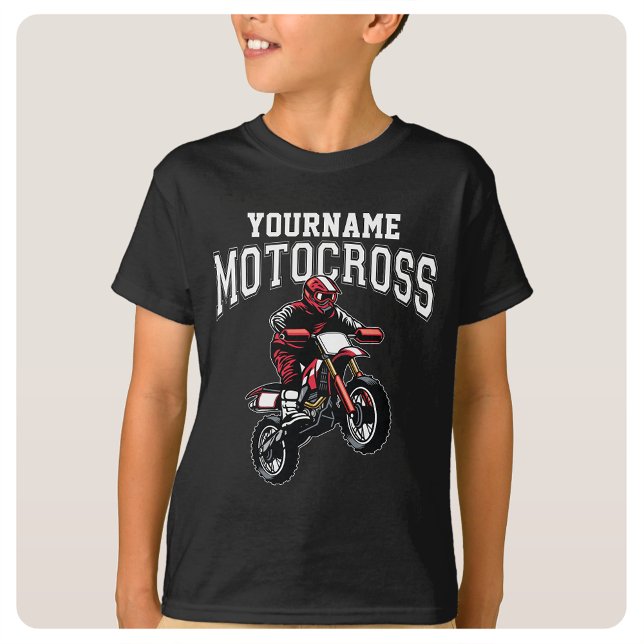 Personlig Motocross Dirt Bike Rider Tävla T Shirt (Skapare uppladdad)
